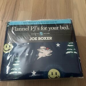 Joe Boxer Navy Blue Twin Flannel sheet Set